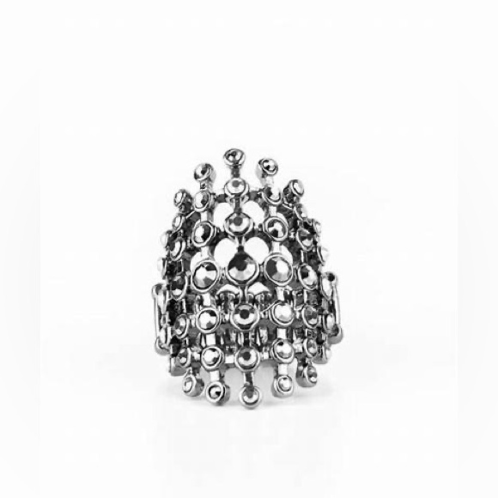 ❣️Large gunmetal rhinestone ring❣️*